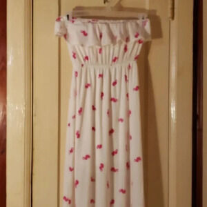 Peach Love cream pink Seahorse strapless dress